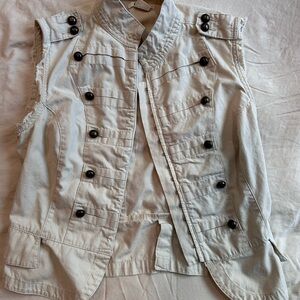 At Last Beige Cotton Vest